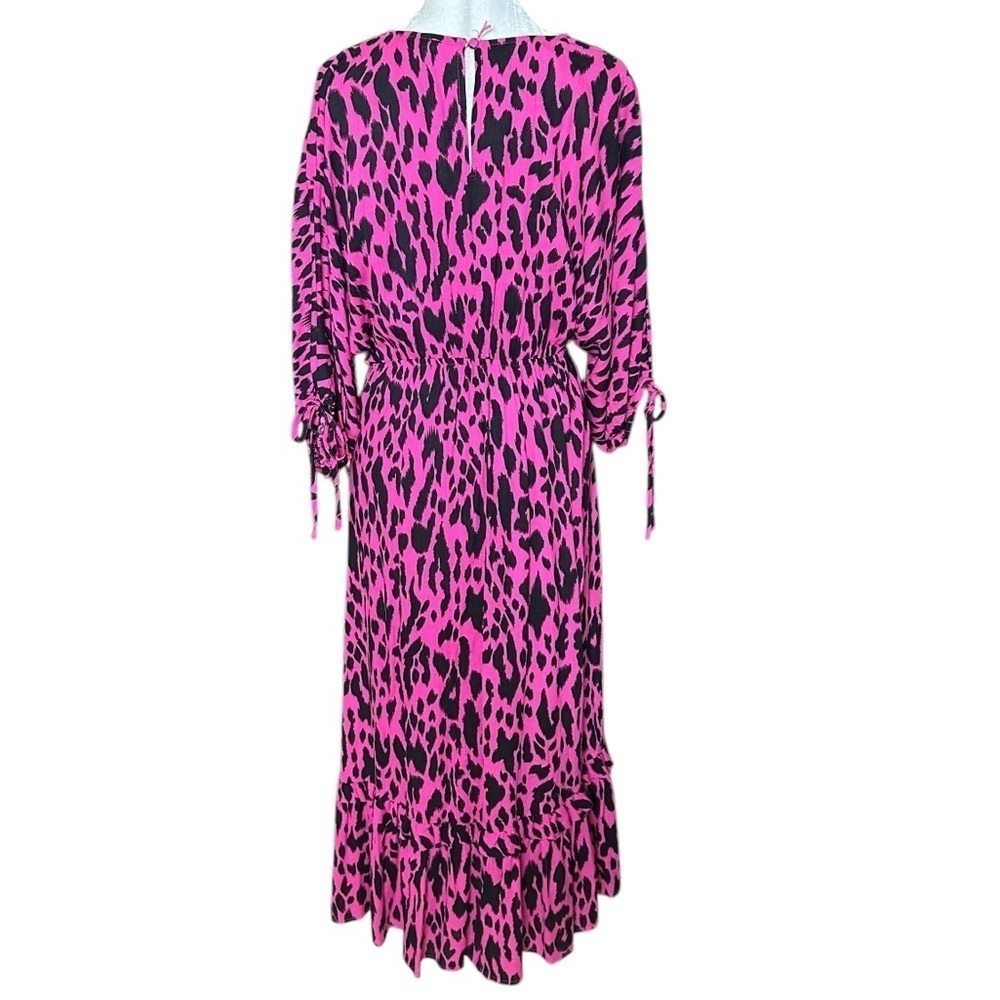 NWT UMGEE Leopard Print Bohemian Ruffle Bottom Hi-Low Dress. Size Small - Picture 2 of 5